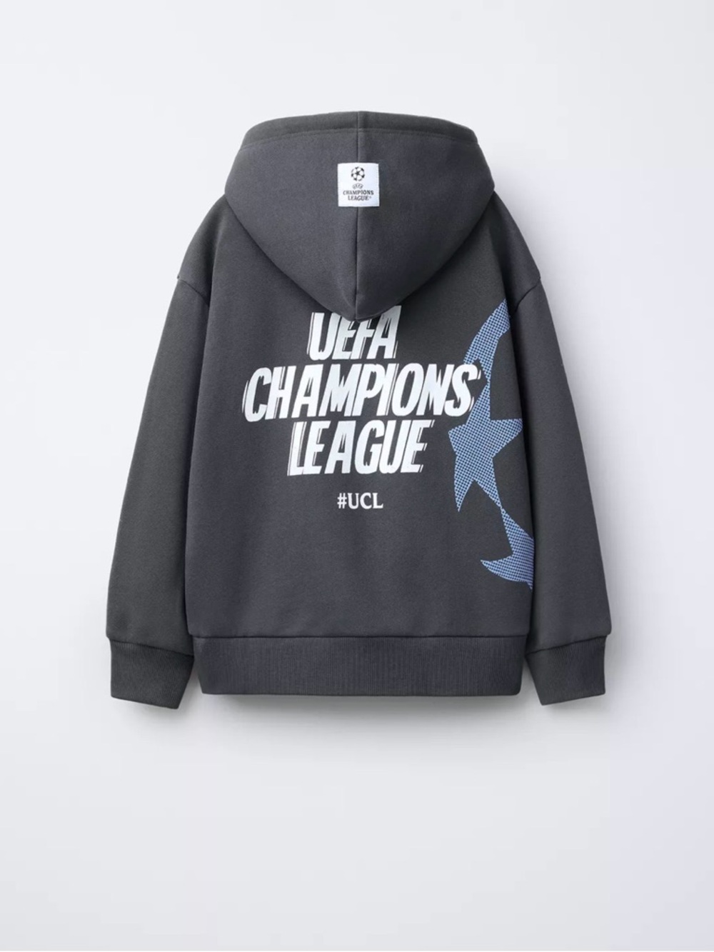 Kids' Charcoal Hoodie with Blue Graphic - Picture 2 of 6